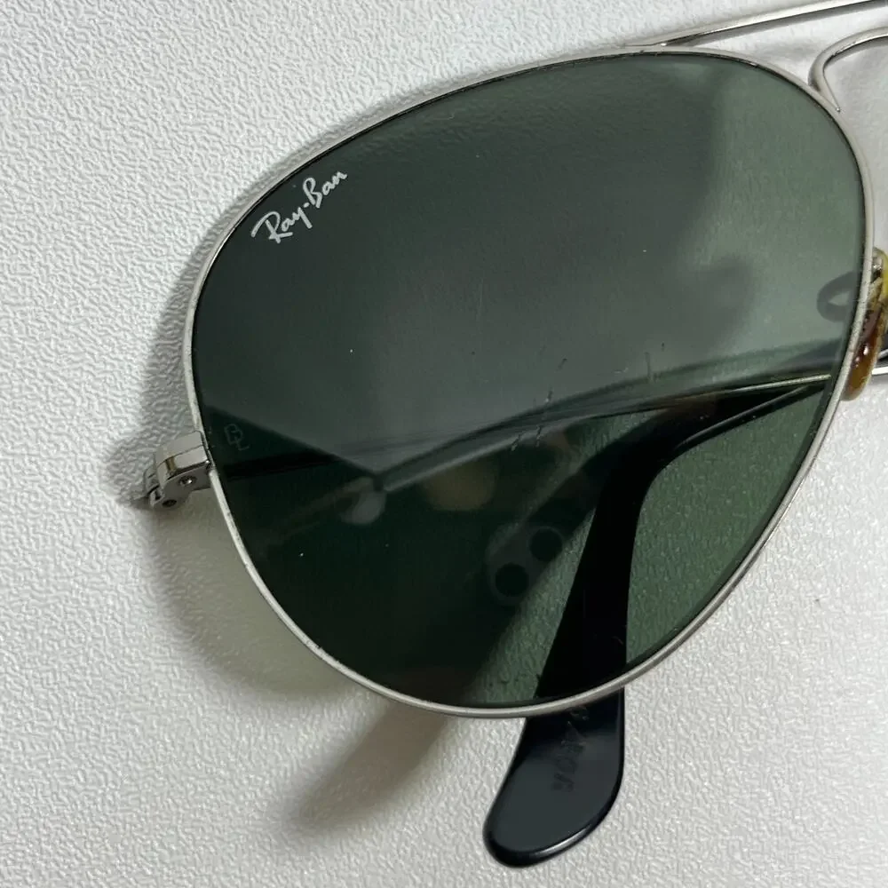 RAY BAN Sunglasses Metal Aviator Gray Full Frame RB3025 W0879 58-14 Green
